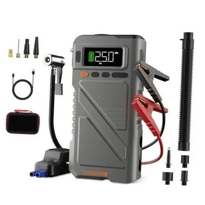 Car Jump Starter with Air Compressor 9000A, 9 in 1 Jumper Box 9000A-9IN1-Gray