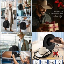 HYDERMUS Waterproof Travel Hat Box, Crush-Proof Hard Case for Fedora Panama