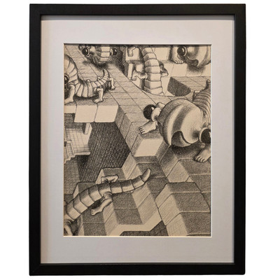 M.C. ESCHER  House of Stairs  Impossible Architecture Art Print