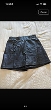 Women's Black Faux Leather Shorts Size M Button Front Flat Front Zip Closure