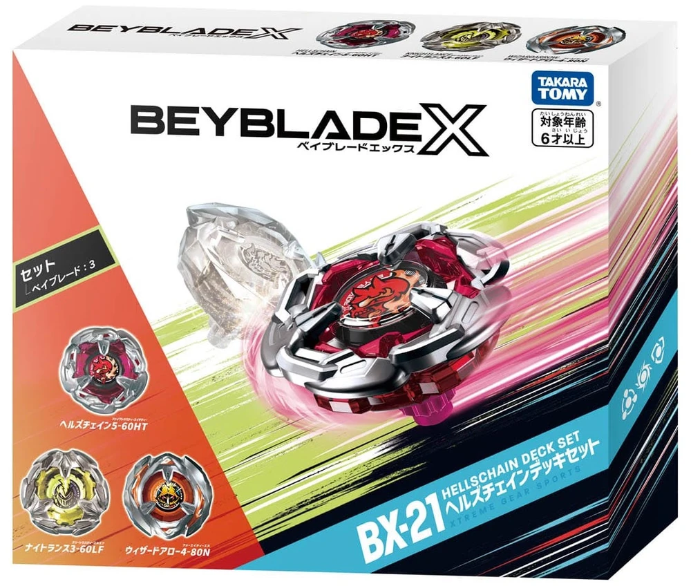 TAKARA TOMY BEYBLADE X BX-21 HELLSCHAIN DECK SET JP for sale