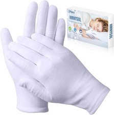 3 Pairs Cotton Gloves for Dry Hands Sleeping, Gloves for Men and Women,