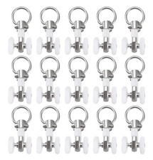 30Pcs Curtain Track Rollers Plastic Twin Wheeled Carriers 14mm Diameter