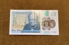 AA07 Prefix Polymer UK £5 Banknote Circulated But In Good Condition