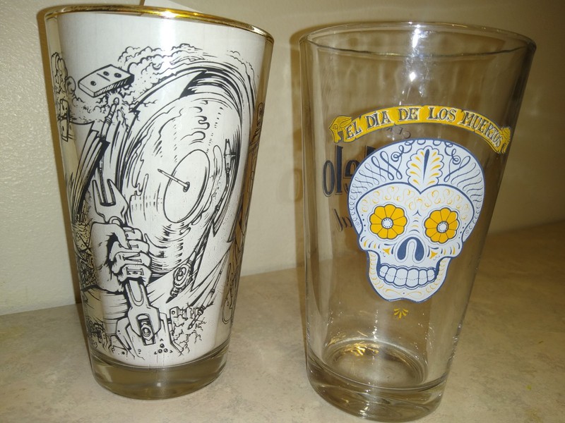 Lot Of Two Unique Modelo Pint Glasses