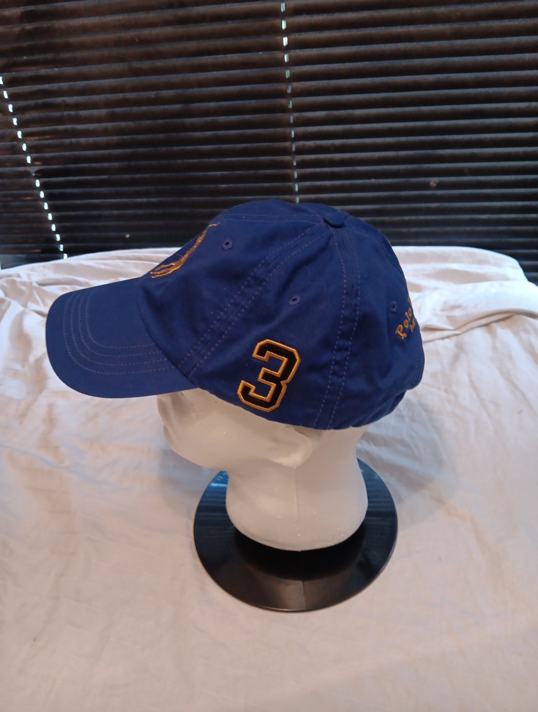 Polo Ralph Lauren Uomo Blu Big Pony Cappello Chino 3 Spellout Regolabile Cappellino Papà