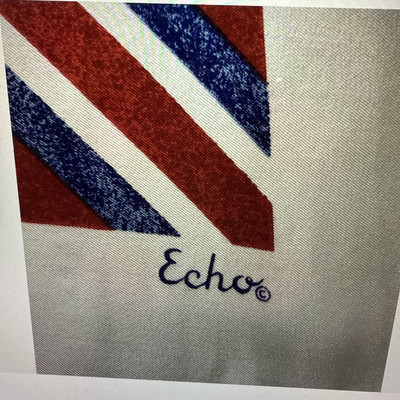 Vintage Echo Saks Fifth Avenue handgerolltes Chinon Azlon und Seidentuch Japan