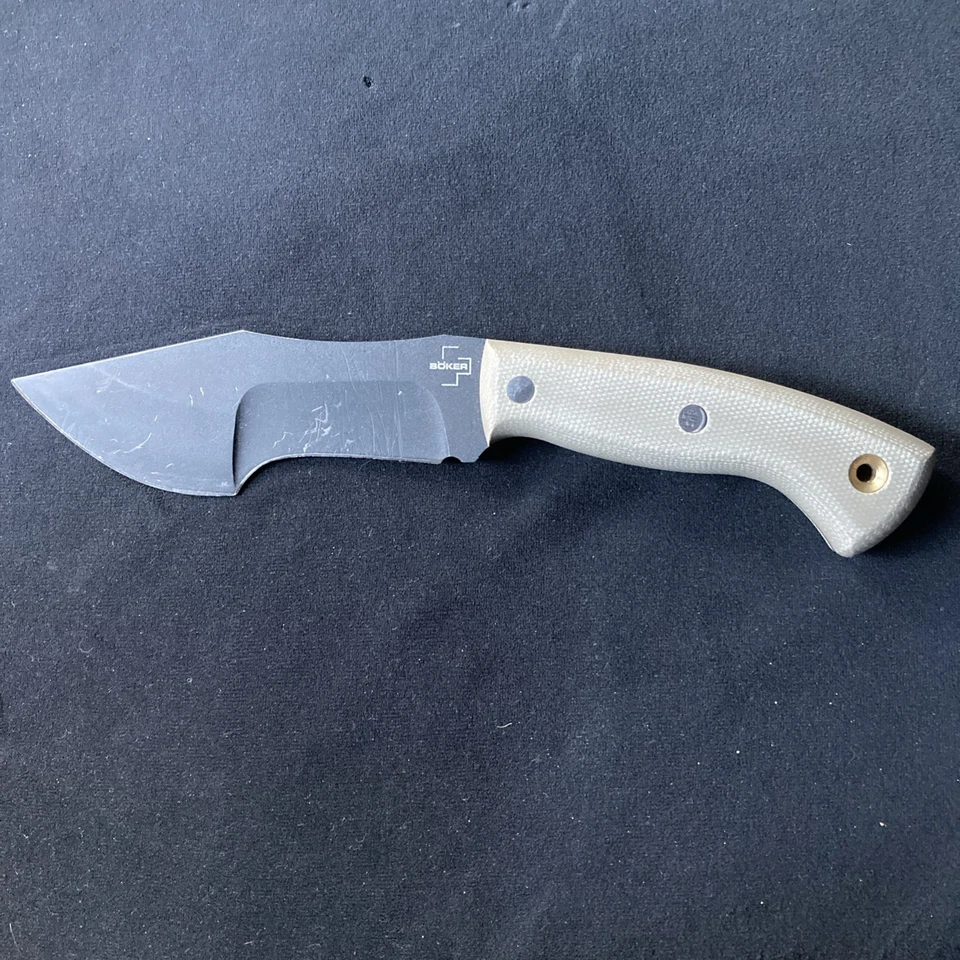 Faca de lâmina fixa Boker Plus Tracker, alças marrons Micarta, bainha Kydex - Imagem 2 de 4