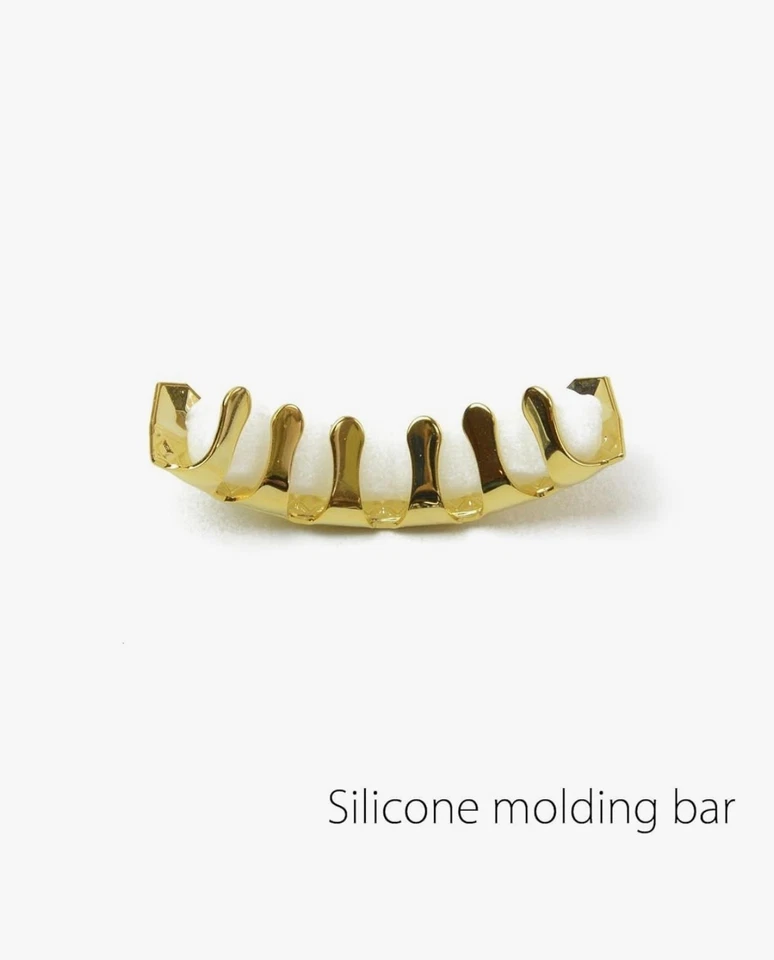 14k Gold/White Gold CZ Diamond Hiphop Jewelry Iced Grillz Set - Image 3 of 4