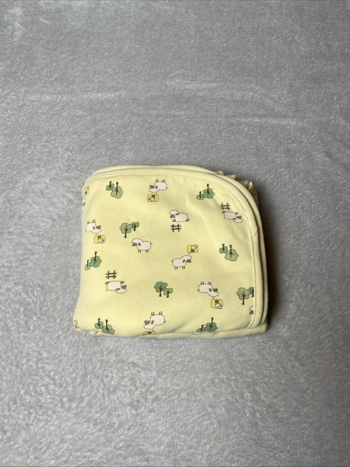 Manta de bebé vintage Gymboree contando ovejas reversible cordero árbol jersey tejido Foto 2 de 4