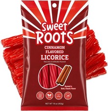 Sweet Roots Cinnamon Licorice Twists &ndash; 1 Bag (16 oz) &ndash; Jumbo Size Licorice