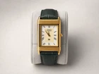Vintage Seiko Reverso Frame Tank Wrist Watch Refurbished WHTE/GLD DIAL GRN BAND
