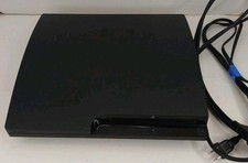 Sony PS3 PlayStation 3 Slim 320GB Black CECH-3001B Console With Power Cord HDMI