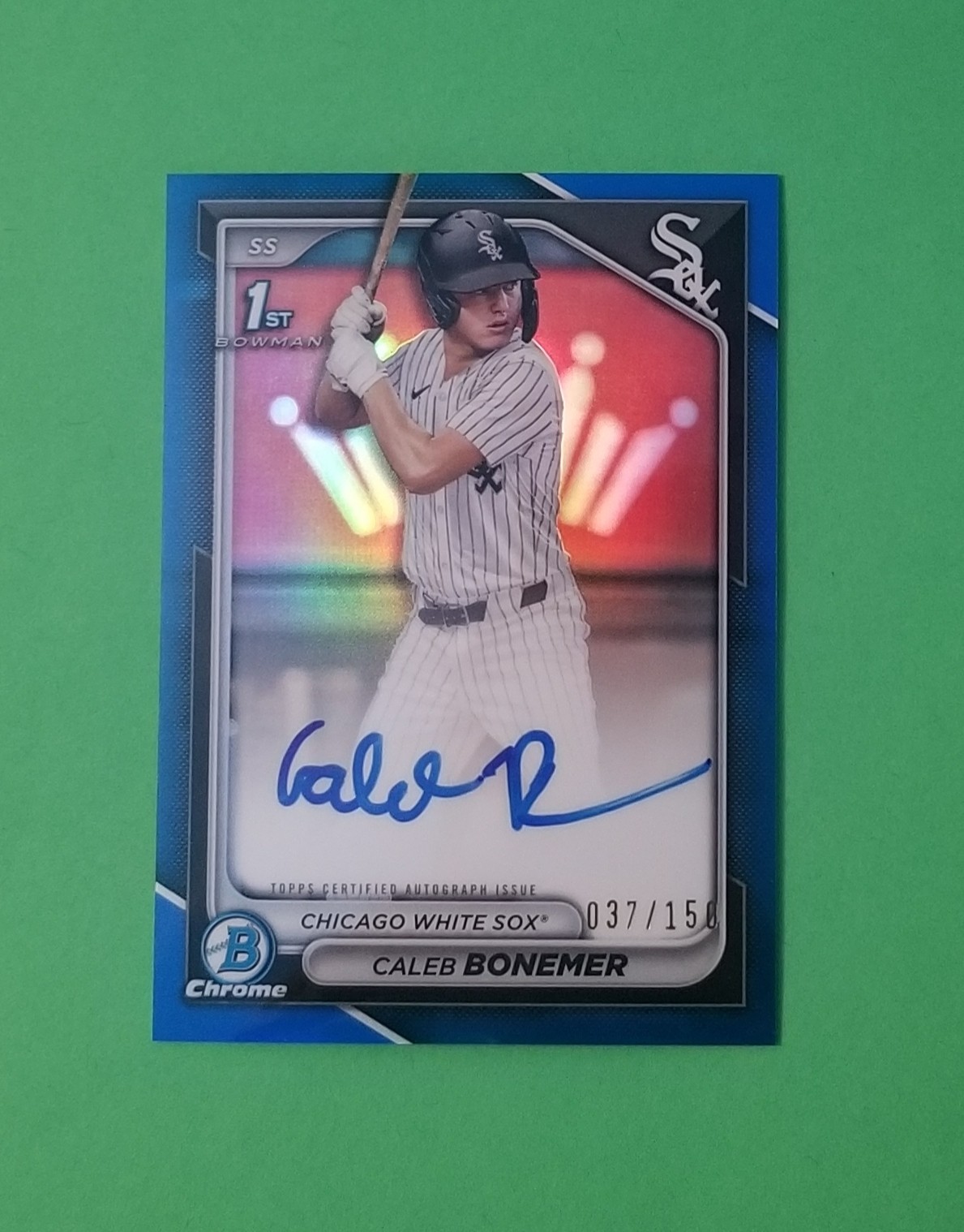 CALEB BONEMER 2024 Topps Bowman Chrome #CPA-CBO 1st Bowman True Blue Auto /150