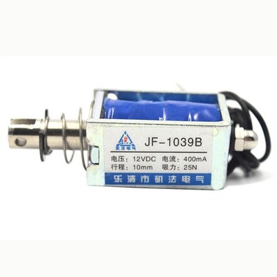 JF-1039B DC12V 400 mA 25N/10mm Pull Push Type Open Frame Solenoid Electromagn Kd