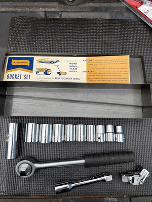 #ad #ad Rare Powr Kraft USA 1 2” Drive Socket Set W Case Montgomery Ward 13pcs By Wright $199.00