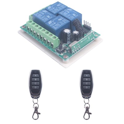 433MHZ 4CH Channel Wireless Transmitter Remote Control Switch Receiver Switch
