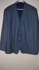Ralph by Ralph Lauren Silk Wool Sport Coat Mens 50R Blue Blazer Suit Jacket