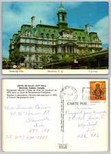 Vintage 1988 Montréal City Hall Quebec Canada French Renaissance Postcard