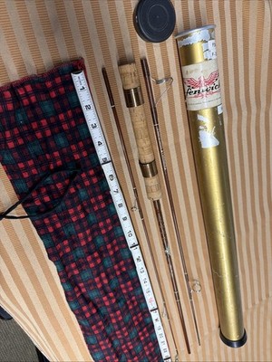 Vintage Fenwick FS67-3 Pack Rod , Tube & Sock. Original! 1965! Tennessee Handle
