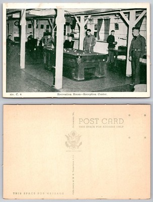Recreation Room Reception Center Billiards Postcard