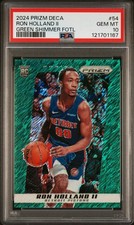 2024 Prizm Deca Ron Holland II GREEN SHIMMER FOTL RC #/12 Detroit Pistons PSA 10