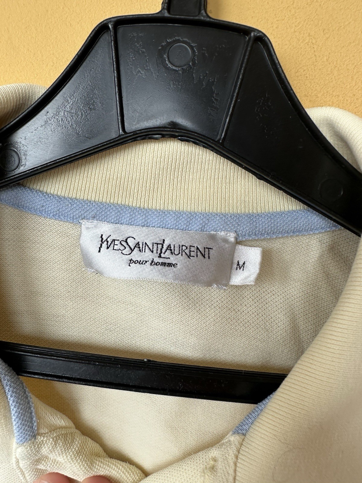 POLO VINTAGE YVES SAINT LAURENT ADATTA PER UOMO GIALLA YSL TAGLIA M