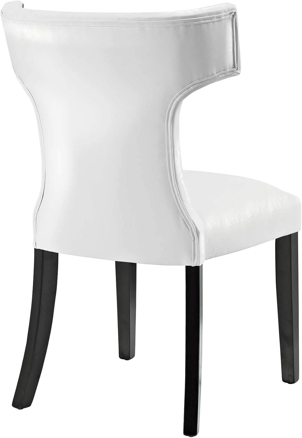 Stylish White Curve Vinyl Dining Chair for Modern Interiors