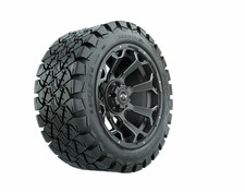 Set of 4 GTW 14" Raven Matte Gray Golf Cart Wheels on 22X10-14 All Terrain Tires