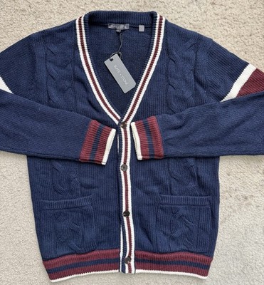 Slate & Stone Mens XL 20% Wool Button Up Varsity Chunky Cardigan Sweater New