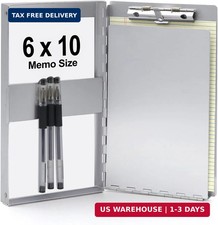 Small Aluminum Clipboard with Storage , 6 X 10.2 Inches, Recycled Metal Snapak