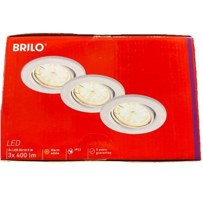 3x Briloner Einbaustrahler Weiß GU10 LED 3x 5W 3x 400lm 3000K Schwenkbar Ø86mm