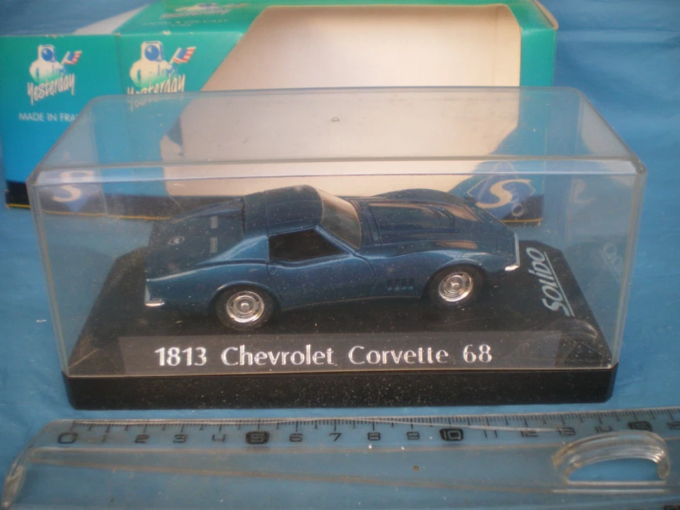 Chevrolet Corvette C3 coupé Bleu métal 1968 à 1984 1/43 Solido 1813 NeuF - Photo 2/4