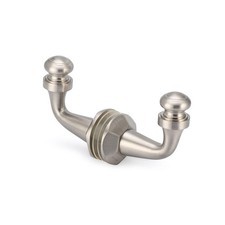 Rondo Back-to-Back Wall-Mount Hook - Brushed Nickel