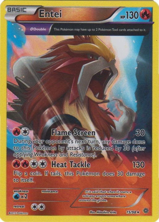 Entei - 15/98 - Holo Rare - Reverse Holo LP, English Pokemon Ancient Origins