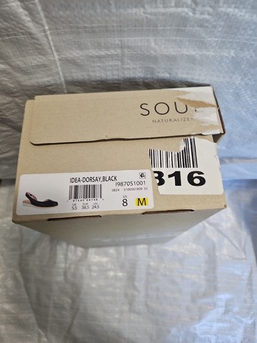 NATURALIZER SOUL IDEA D'ORSAY FLATS Slingback Black Women's SIZE 8M NIB - Picture 9 of 9