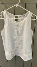 Abercrombie Fitch Sleeveless Lace Top White S