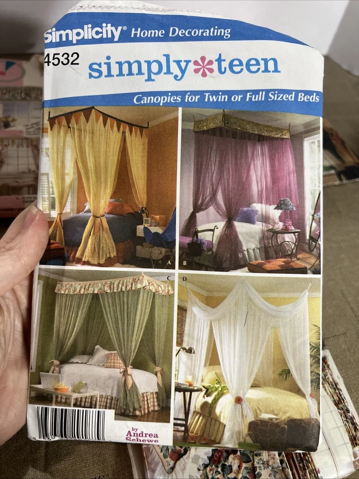 VTG Lot Of Patterns Home Decor Simply Teen Butterick Curtains Bed Canopies More  - Image 2 of 4