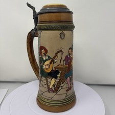 Vintage Antique Reinhold Hanke Beer Stein Tavern Scene Catalog No. 1660