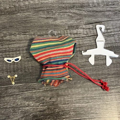 Vintage Barbie Stripe Knit Top Set COMPLETE* 1963 Fashion Pak w Original Glasses