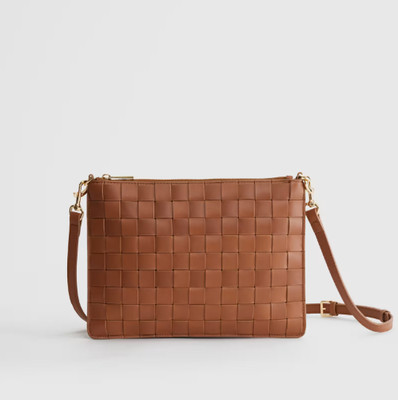 NWT QUINCE ITALIAN LEATHER CONVERTIBLE CROSSBODY BAG COGNAC HANDBAG MSRP $96
