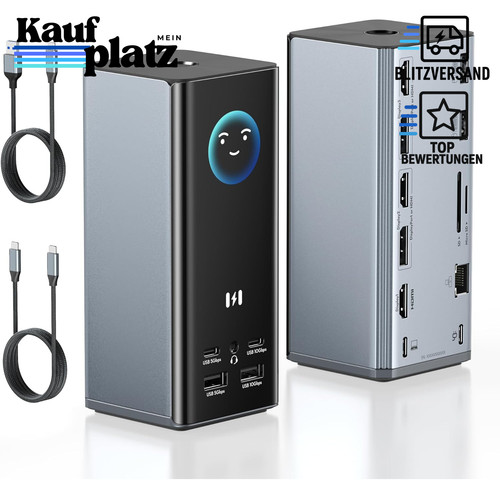 USB C Docking Station 17-in-1 Triple