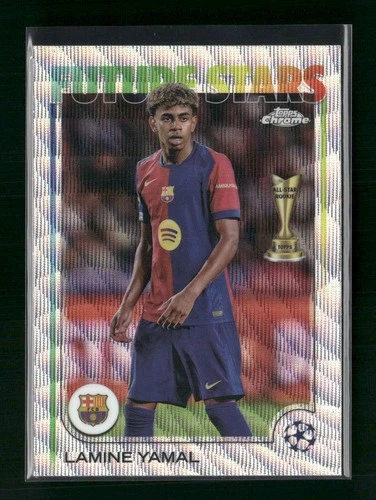 2024-25 Topps Chrome UEFA Club Competitions #27 Lamine Yamal Wave Refractor