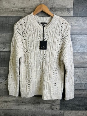 Massimo Dutti Womens Jumper Size Small Ivory Chunky Knit