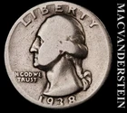 1938 Silver Washington Quarter - Scarce  Better Date  No Reserve  #L6186