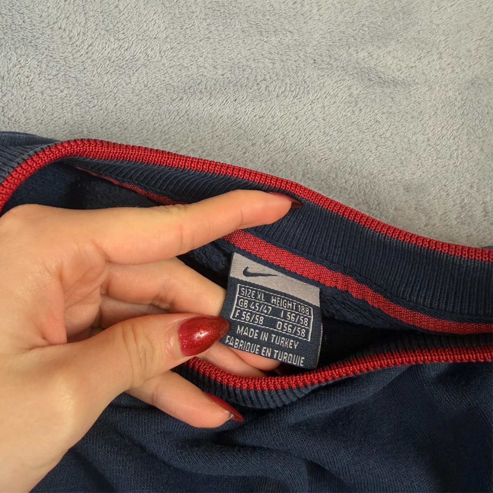 Vintage Nike Athletic 2000's Y2K Navy Spellout Swoosh Oversized Sz XL Sweatshirt image 5