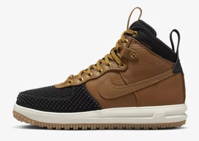 Nike Lunar Force 1 Duckboot Black Ale Brown 805899-202 Men's Size 8.5 New