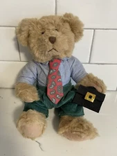 Winston Plush 9-in Bear Russ Berrie Bears from the Past Tie Briefcase #3358