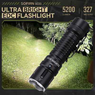 Sofirn SC33 LED Tactical Flashlight XHP70.3 HI 5200Lm Type C