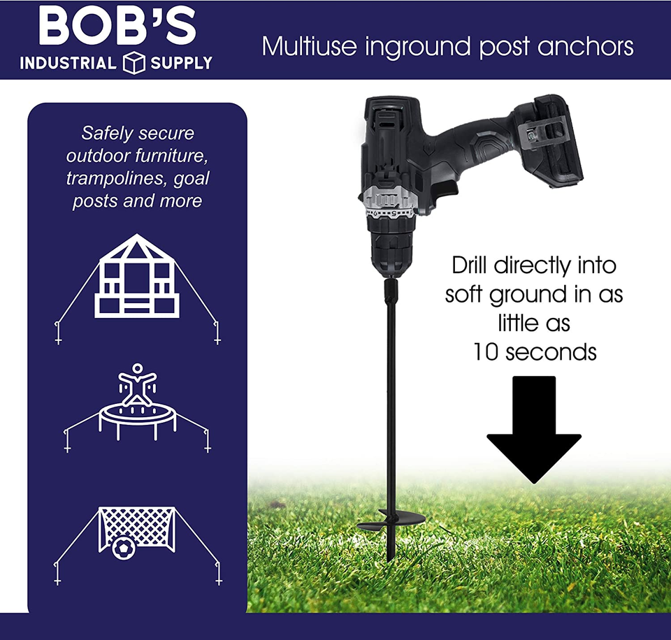 Ground Anchors, 15 Inch 8Pk Black Shed Anchor Kit Greenhouse Tie Down